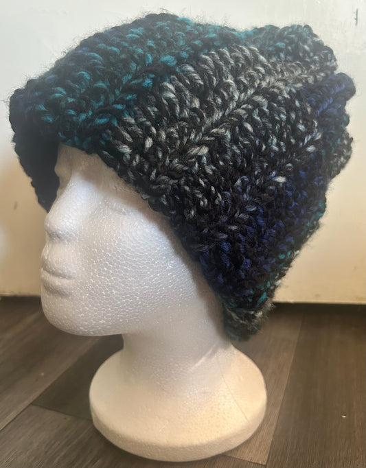 Hand-crocheted slouchy beanie