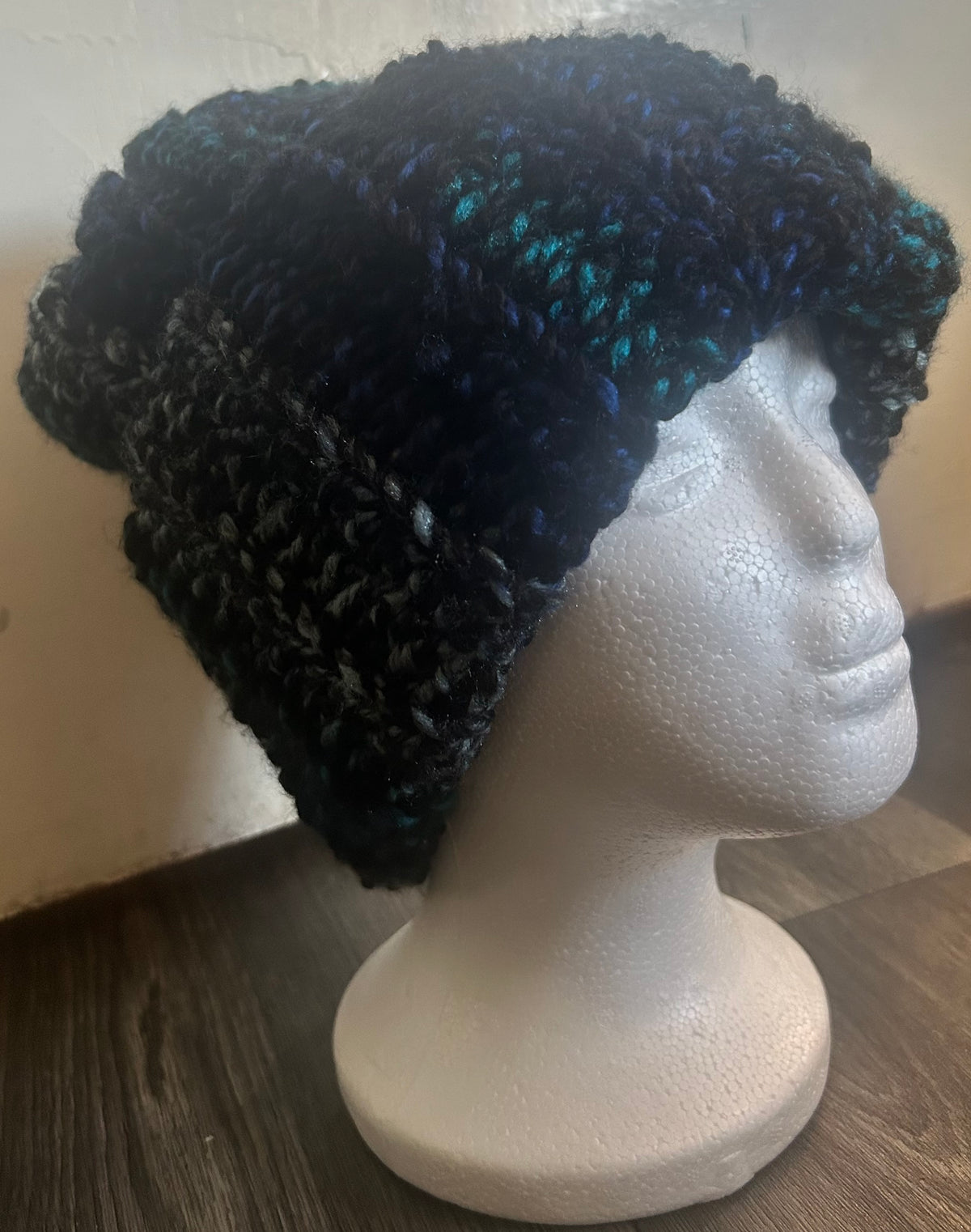 Hand-crocheted slouchy beanie